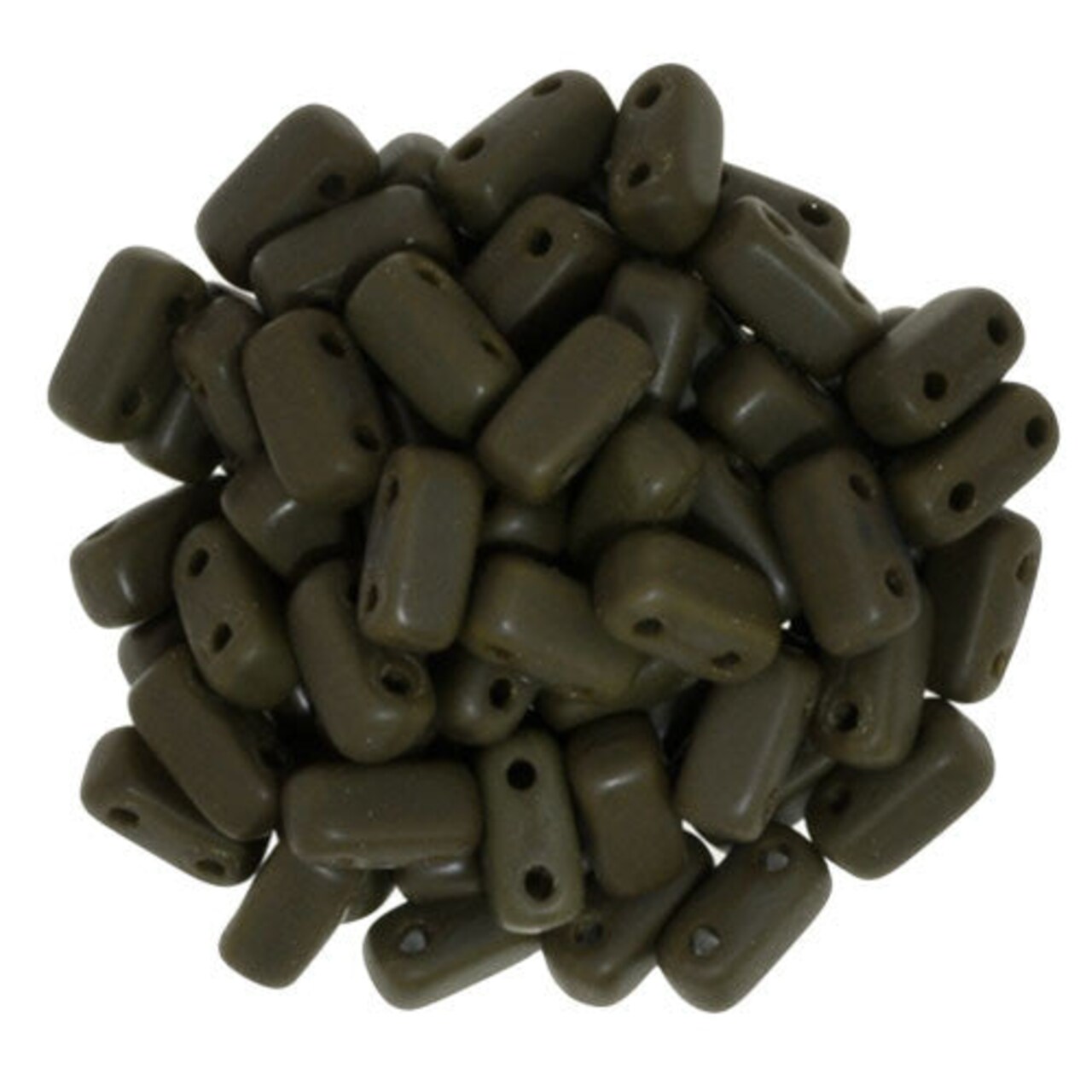 Czechmate 3mm X 6mm Brick Glass Czech Two Hole Bead, Matte Chocolate Brown